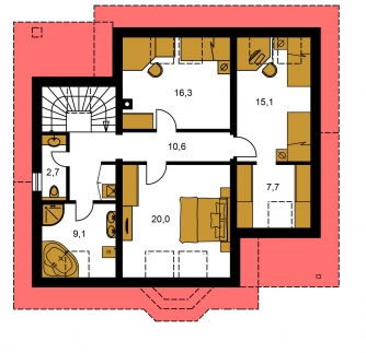 Floor plan of second floor - COMFORT 134
